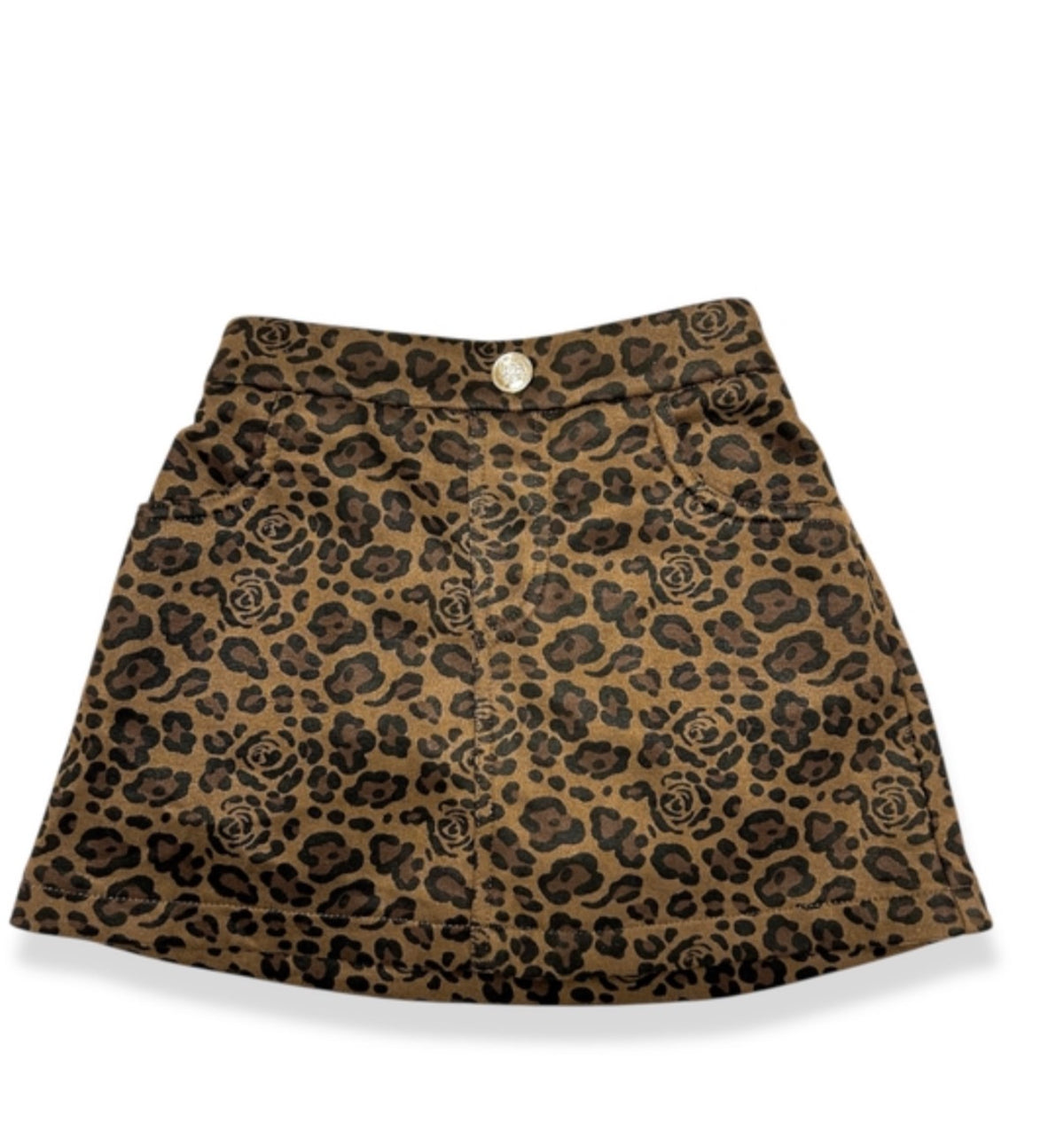 Leopard suede skirt (only)