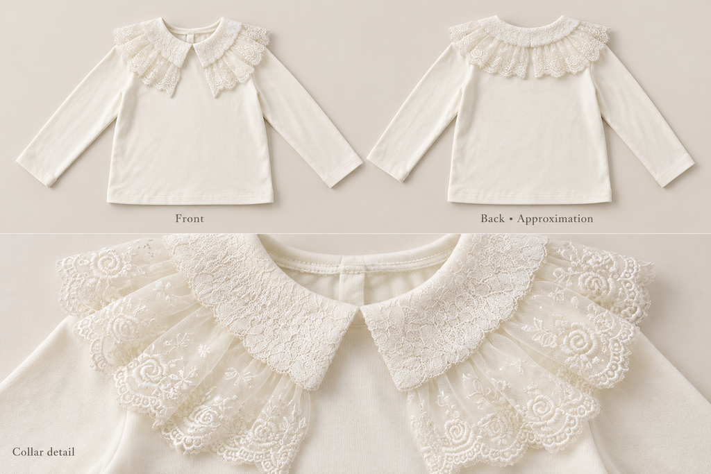 Laced collar tee .