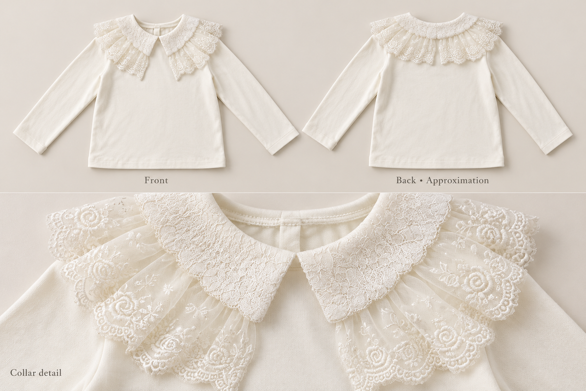 Laced collar tee .